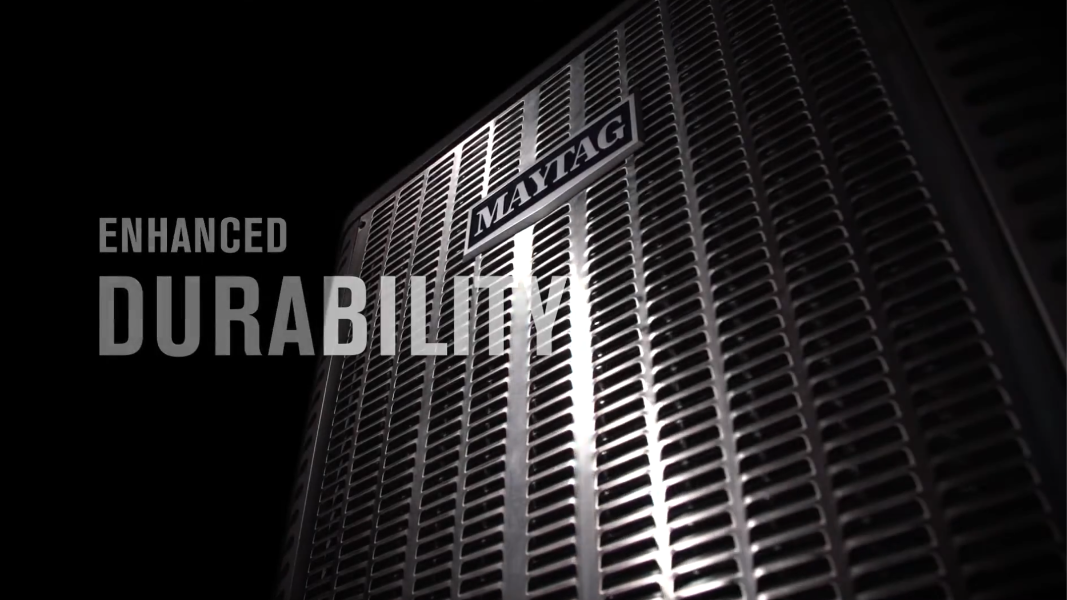 Maytag HVAC equipment presented with enhanced durability messaging
